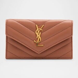 YSL Cassandre Quilted Leather Fragments Card  Holder